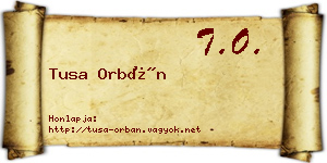 Tusa Orbán névjegykártya